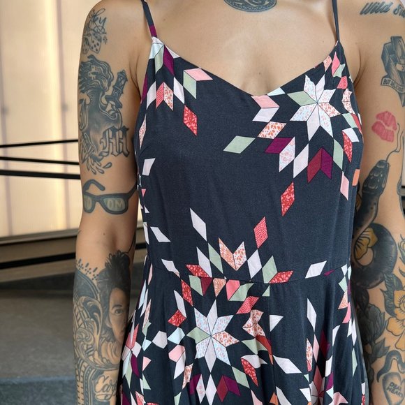 COPY - Gap Dress Geometric Quilt Print Cami Straps Sz M - Picture 5 of 11